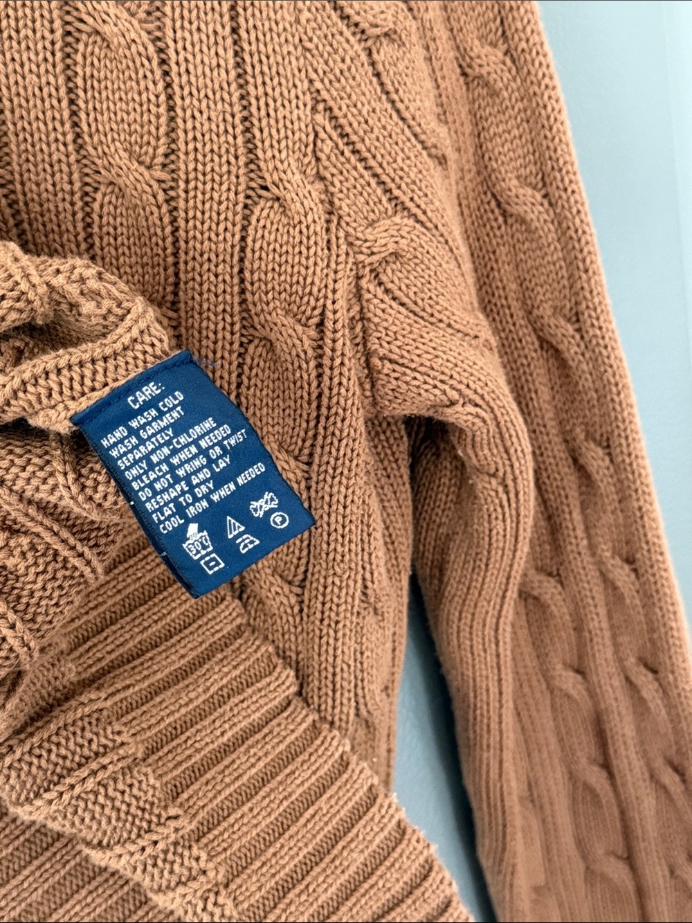 Ralph Lauren Sport Double Layer Mock Neck Cable Sweater Size S - Picture 7 of 8